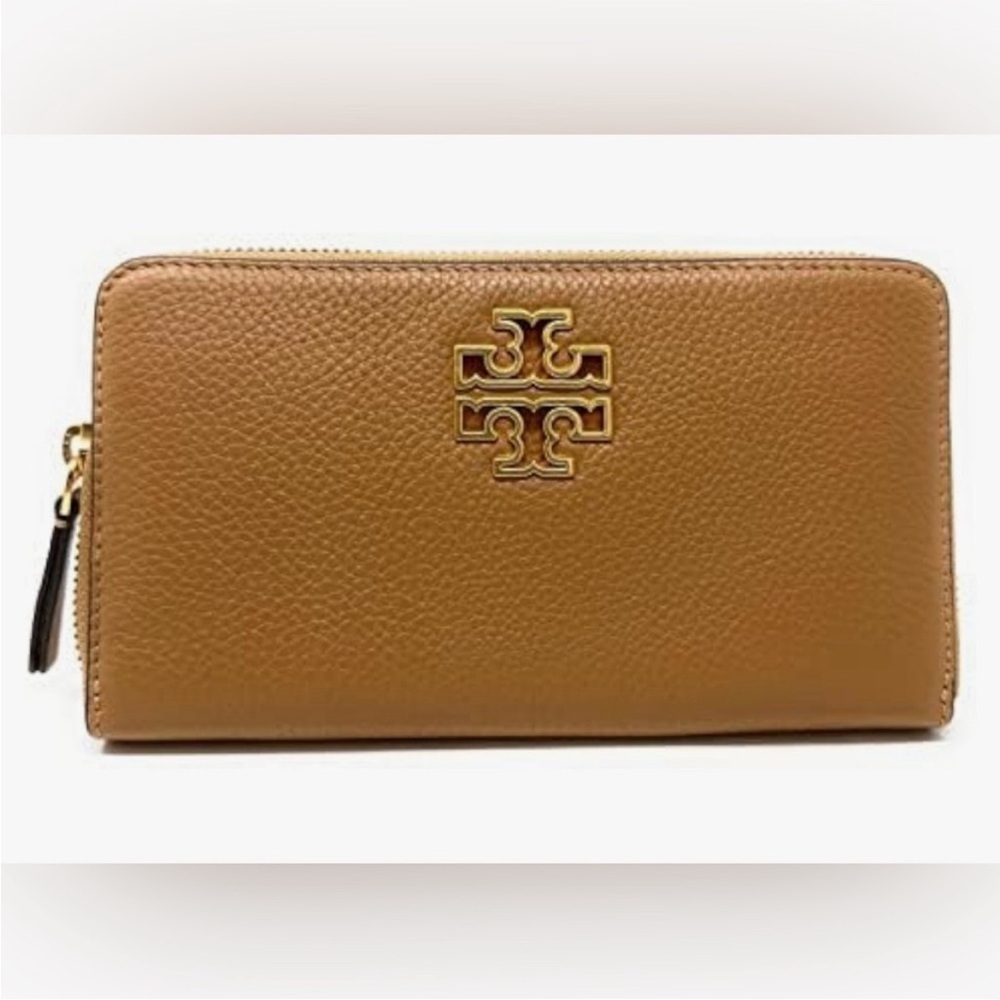 Tory Burch Brown Leather Zip Wallet